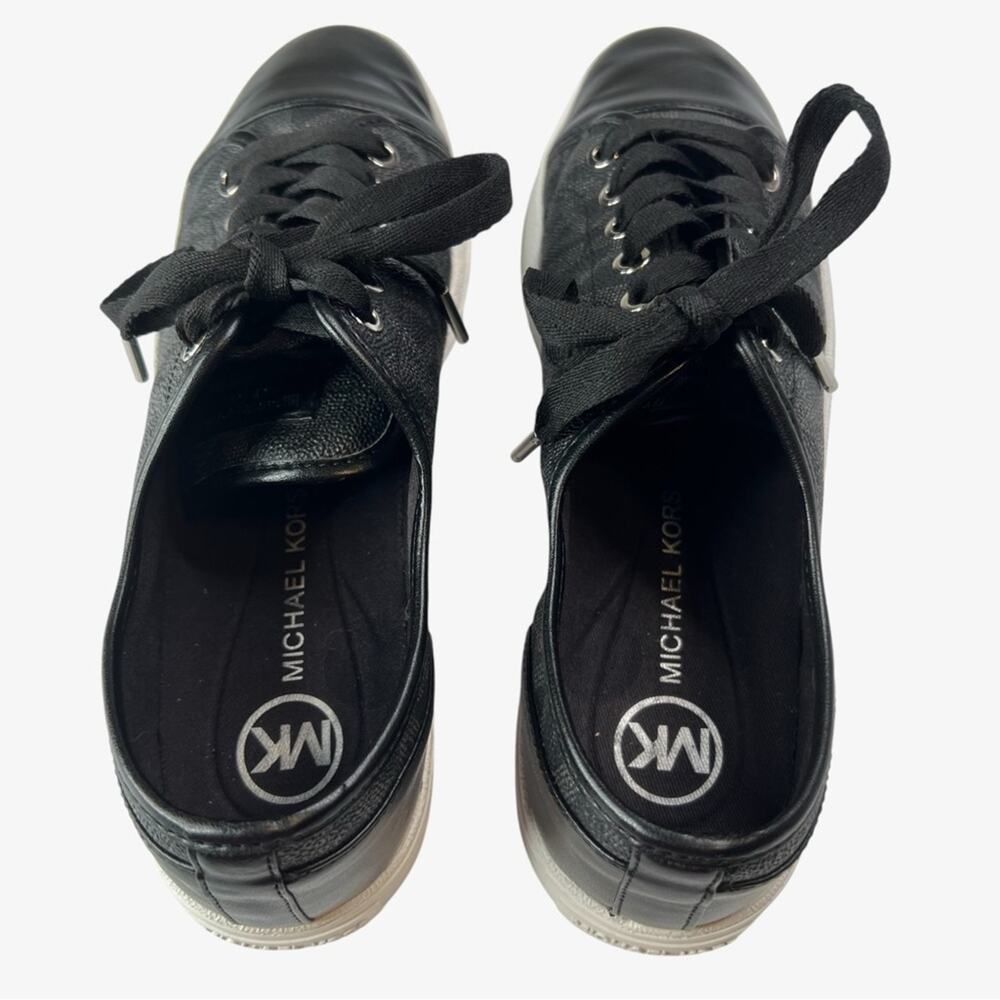 Michael Kors Womens MK City Sneakers SZ 9 Black Gray Low Top Lace Up Logo Shoes - Picture 7 of 12